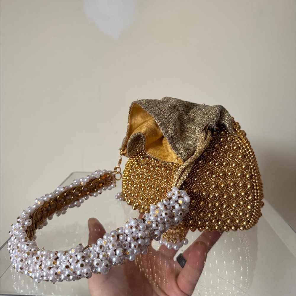 RAMLA Leyla Bag Gold Pearl Handle - Picture 4 of 5